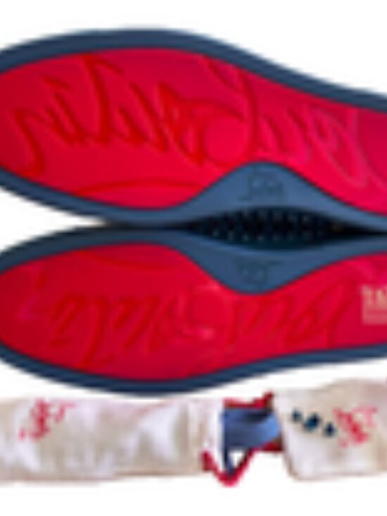 Christian Louboutin Louis Flat Calf Spikes Ocean Leather Sneakers EU 43 NEW-RARE